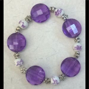 Purple floral bracelet